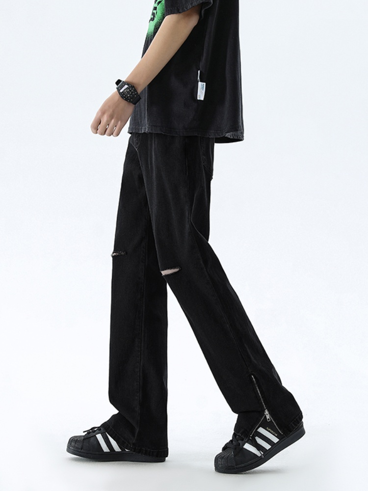 Streetwear Brand Jeans - Bla Ripped Jeans Men's Summer Thin