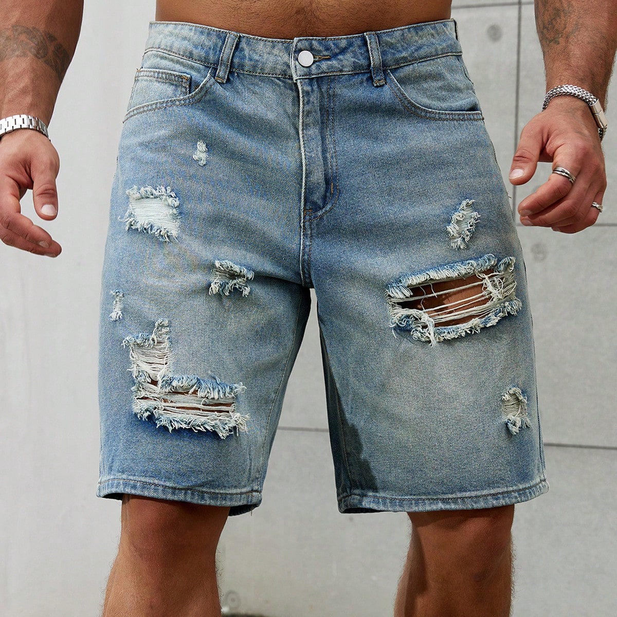 New Fashion Mens Ripped Short  - огляд і ціна Streetwear Brand Jeans