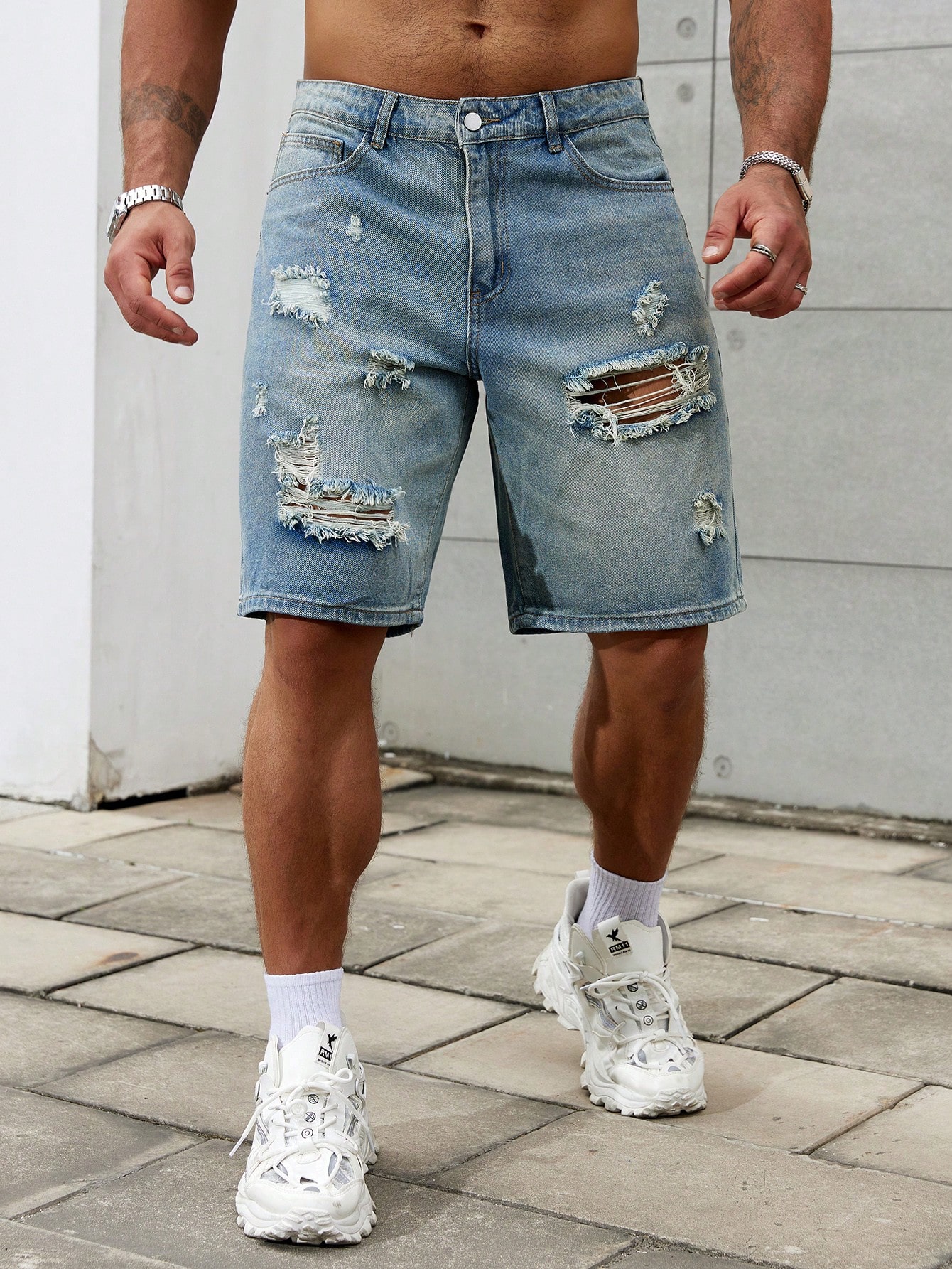 New Fashion Mens Ripped Short  - огляд і ціна Streetwear Brand Jeans