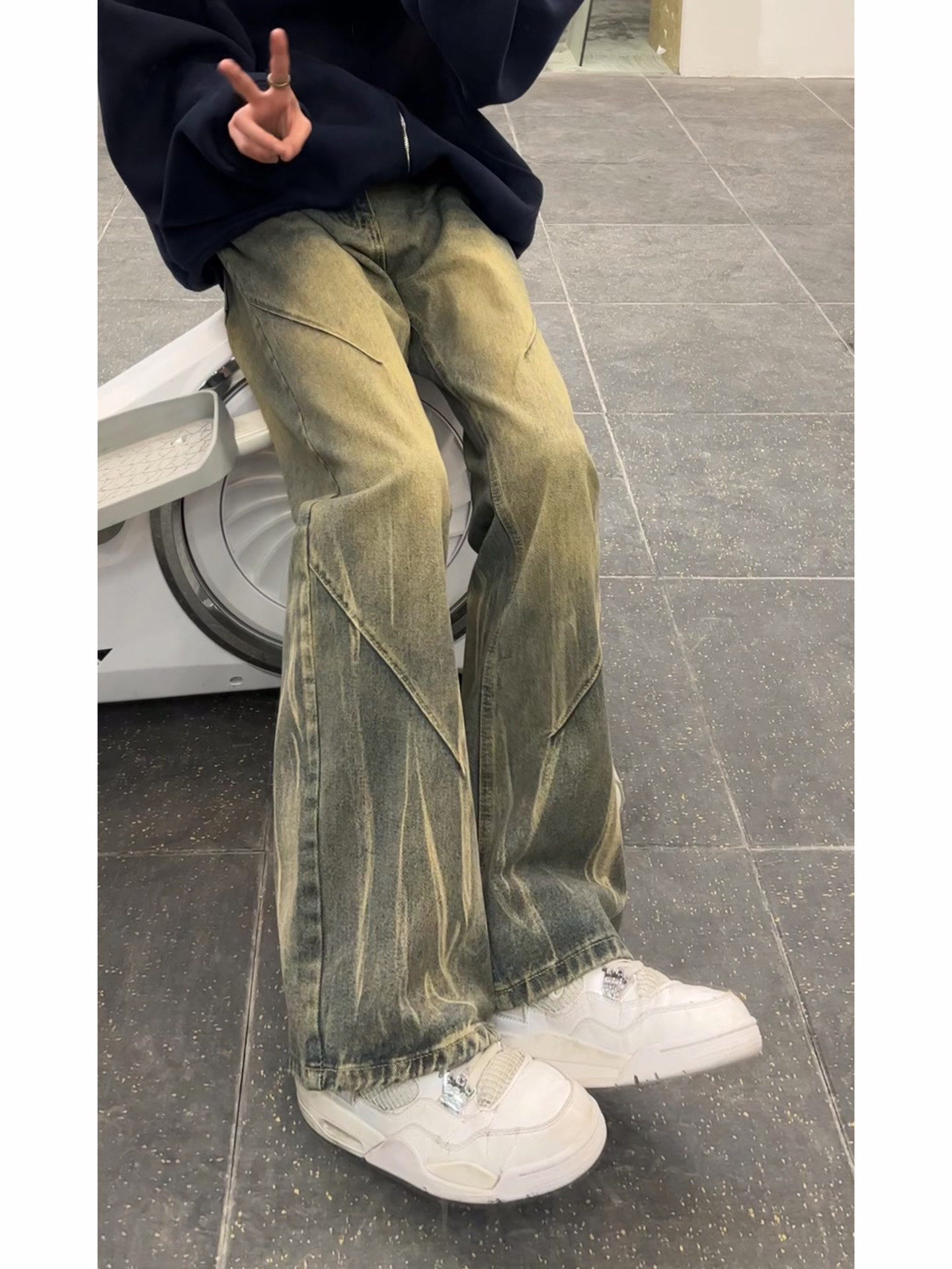 Washed Tie Dye Flared Men's Je - огляд і ціна Streetwear Brand Jeans