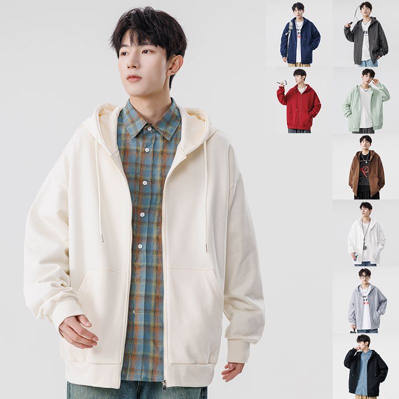 Pure Color Hoodie Cardigan Men - огляд і ціна Streetwear Brand Japanese